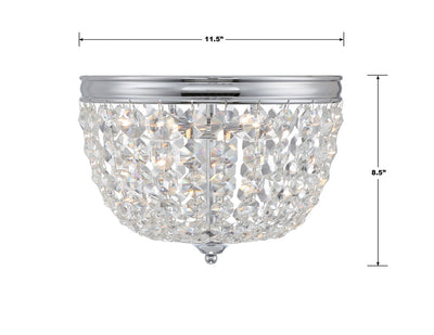 ##Antique Hardware## Nola 2 Light Polished Chrome Flush Mount