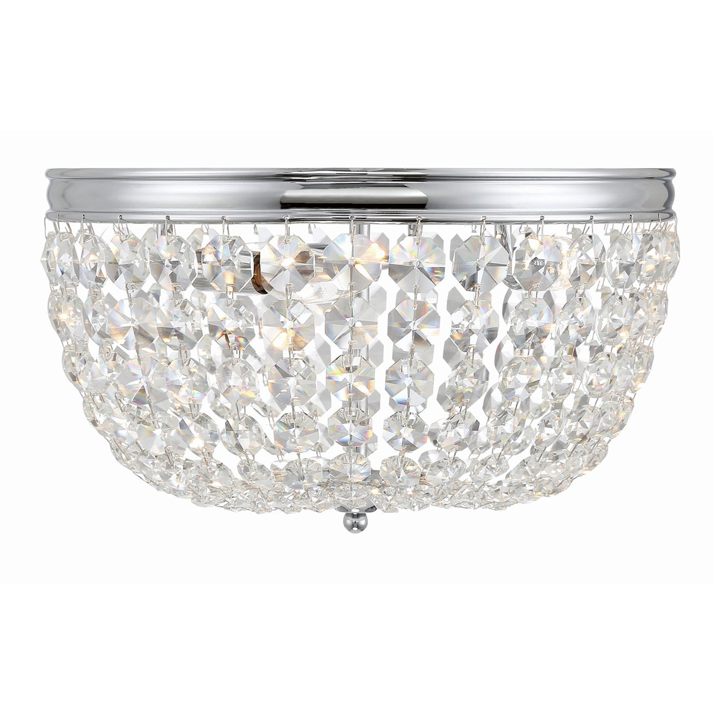 ##Antique Hardware## Nola 3 Light Polished Chrome Flush Mount