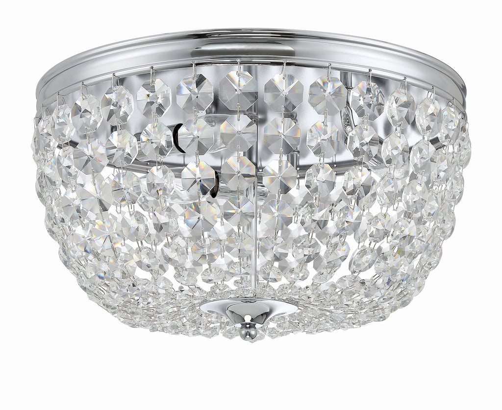 ##Antique Hardware## Nola 3 Light Polished Chrome Flush Mount