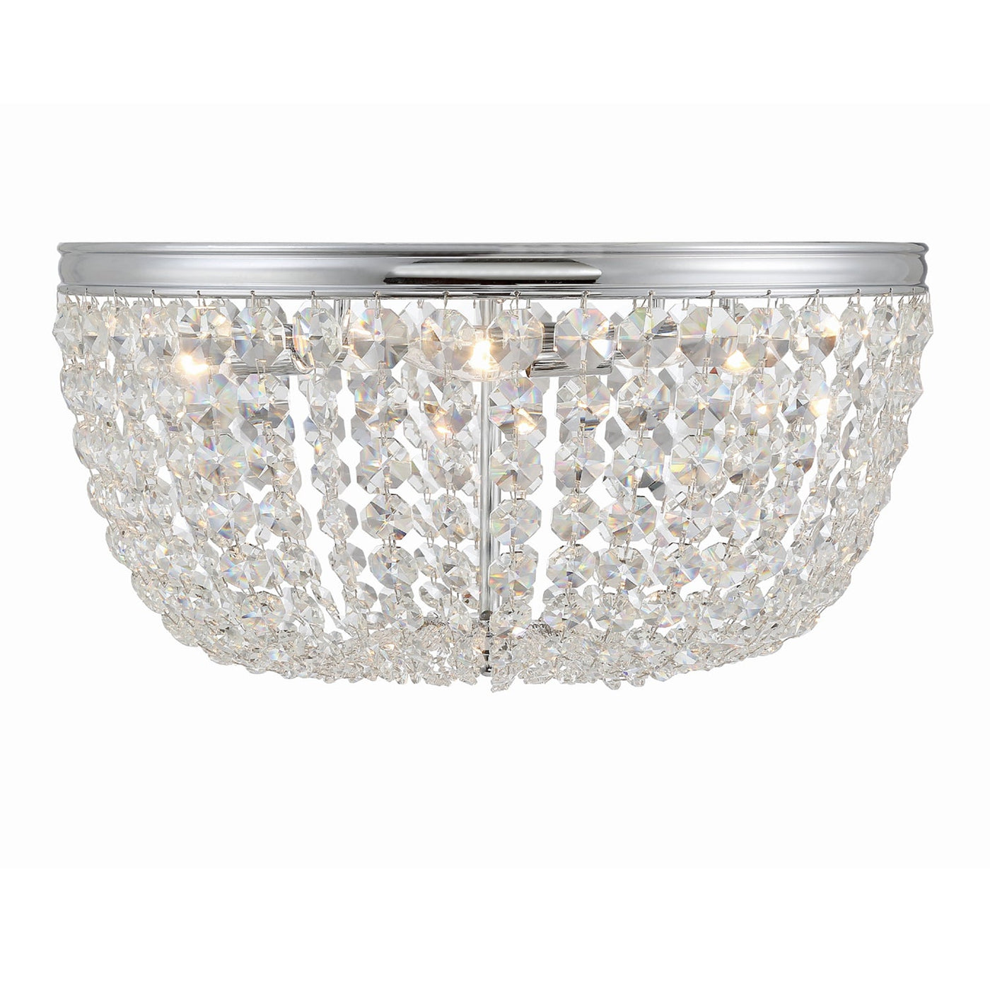 ##Antique Hardware## Nola 5 Light Polished Chrome Flush Mount