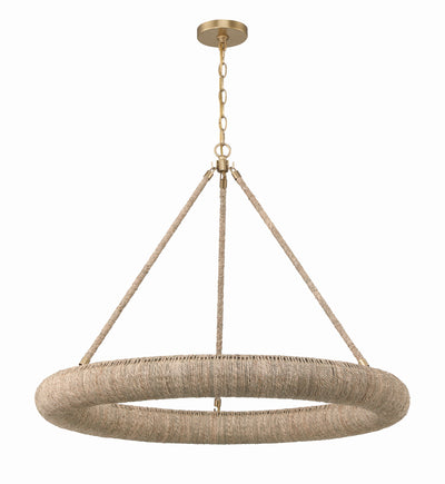 ##Antique Hardware## Oakley Integrated LED Soft Gold Chandelier