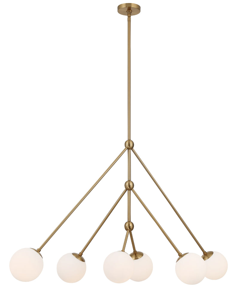 ##Antique Hardware## Omni 6 Light Aged Brass Chandelier