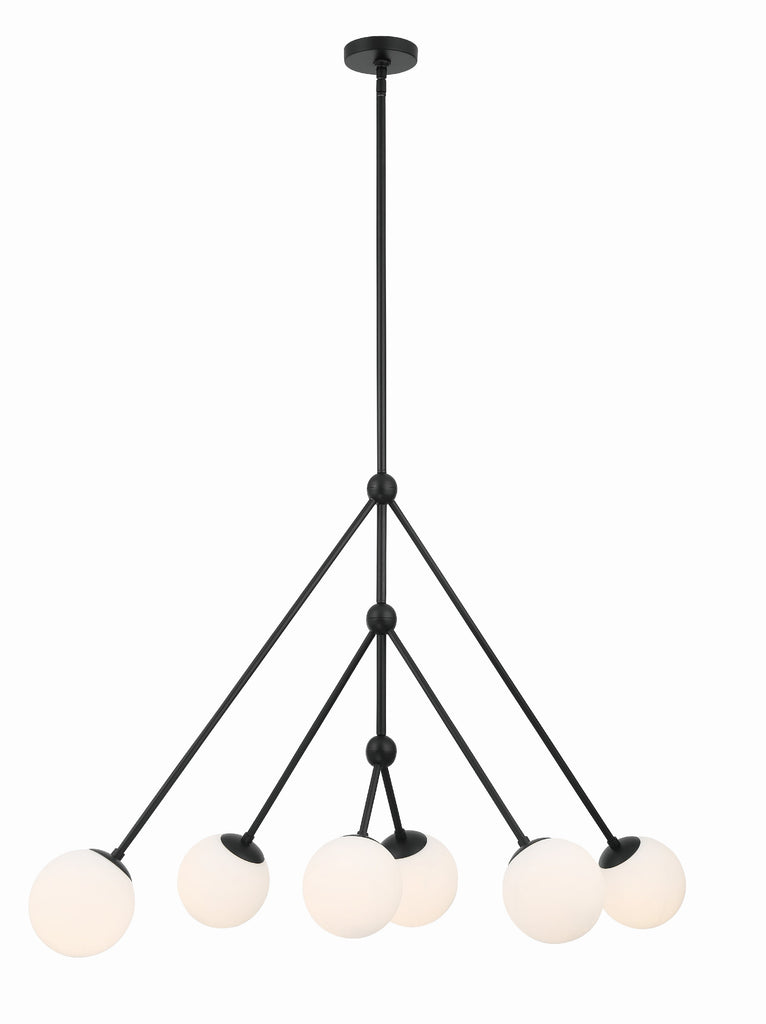 ##Antique Hardware## Omni 6 Light Matte Black Chandelier