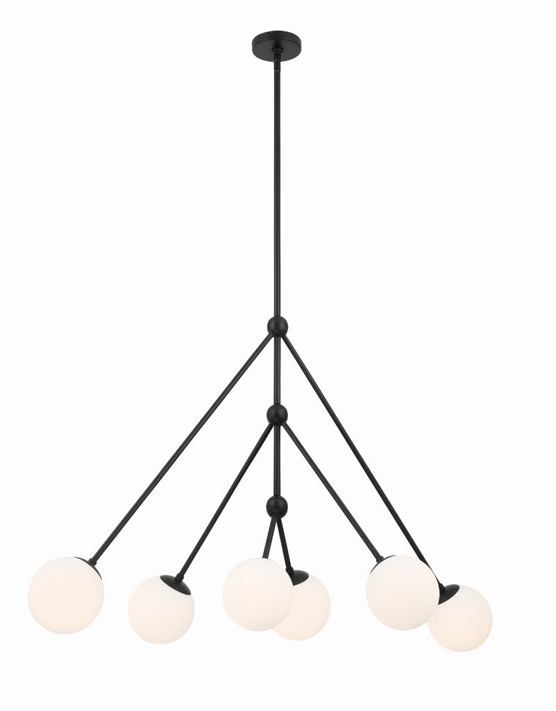 ##Antique Hardware## Omni 6 Light Matte Black Chandelier