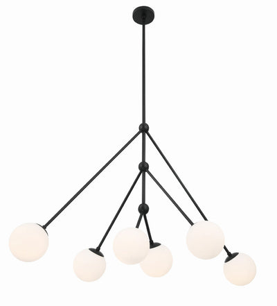 ##Antique Hardware## Omni 6 Light Matte Black Chandelier