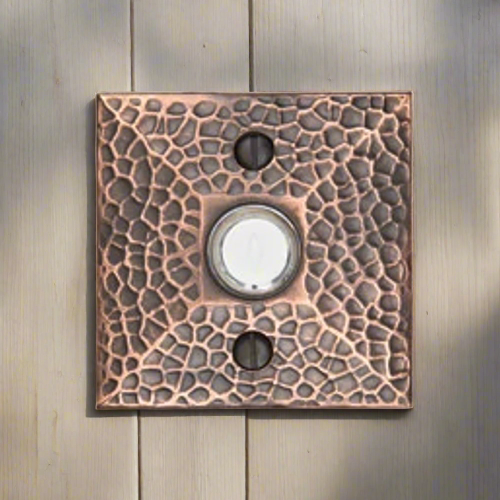 ##Antique Hardware## Emtek 2452 Doorbell Button with Hammered Rosette