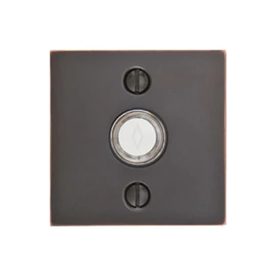 ##Antique Hardware## Emtek 2459 Brass Doorbell with Square Rosette