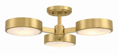 ##Antique Hardware## Orson 3 Light Modern Gold Semi Flush Mount