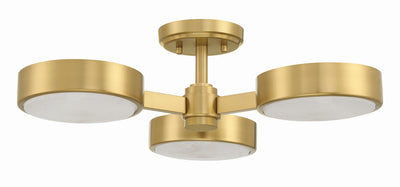 ##Antique Hardware## Orson 3 Light Modern Gold Semi Flush Mount