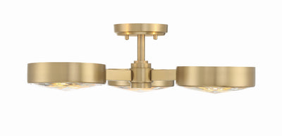 ##Antique Hardware## Orson 3 Light Modern Gold Semi Flush Mount