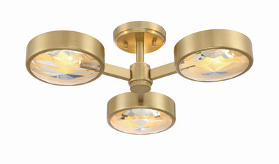 ##Antique Hardware## Orson 3 Light Modern Gold Semi Flush Mount