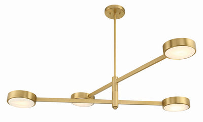 ##Antique Hardware## Orson 4 Light Modern Gold Chandelier