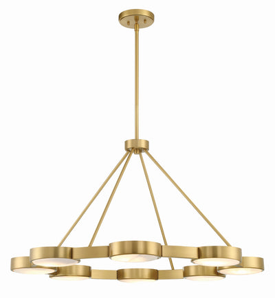 ##Antique Hardware## Orson 8 Light Modern Gold Chandelier