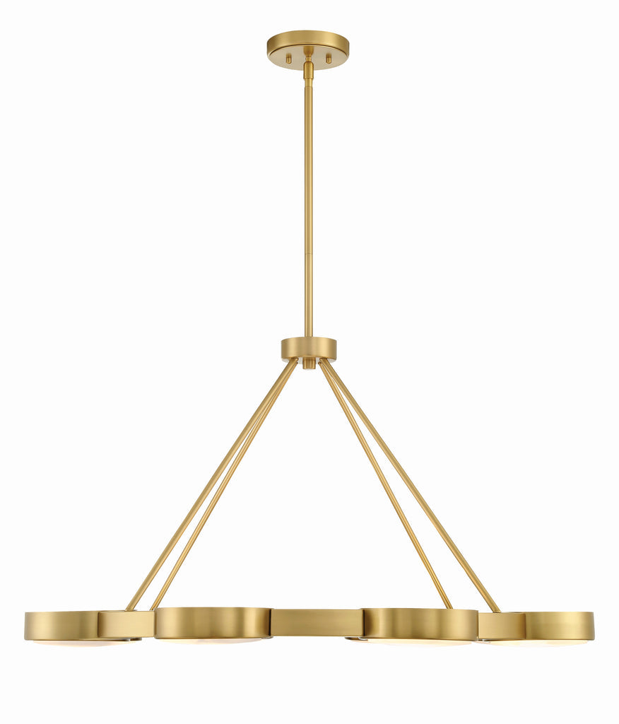 ##Antique Hardware## Orson 8 Light Modern Gold Chandelier