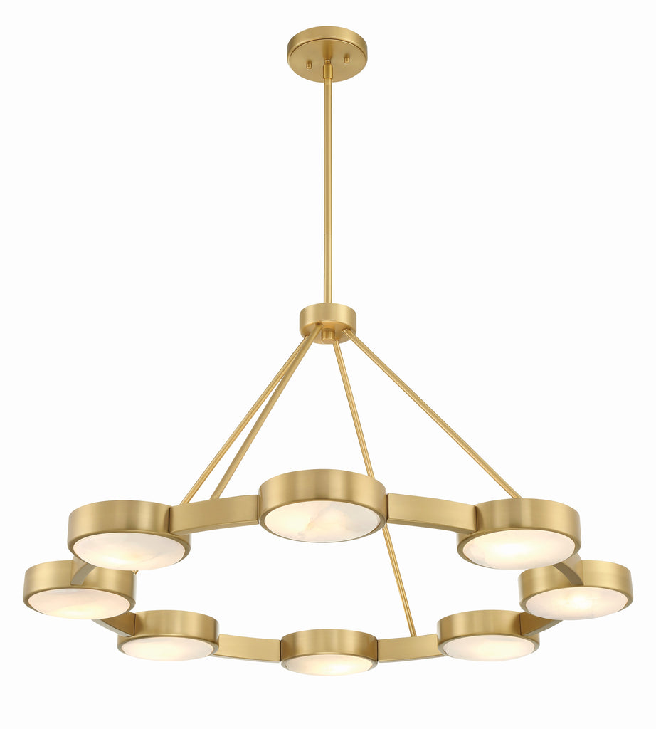 ##Antique Hardware## Orson 8 Light Modern Gold Chandelier