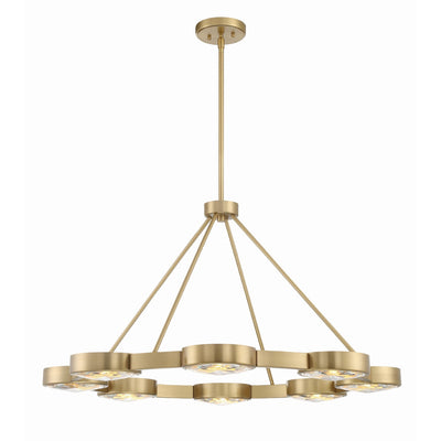 ##Antique Hardware## Orson 8 Light Modern Gold Chandelier