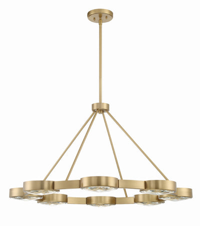 ##Antique Hardware## Orson 8 Light Modern Gold Chandelier