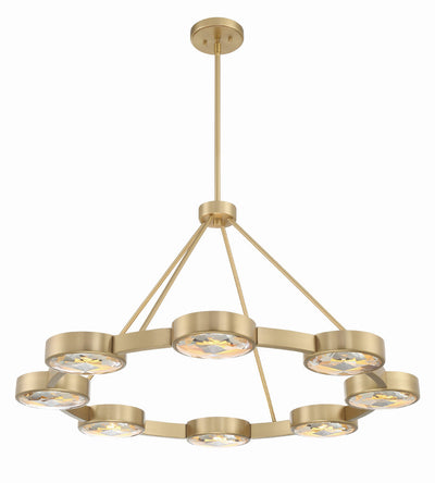 ##Antique Hardware## Orson 8 Light Modern Gold Chandelier