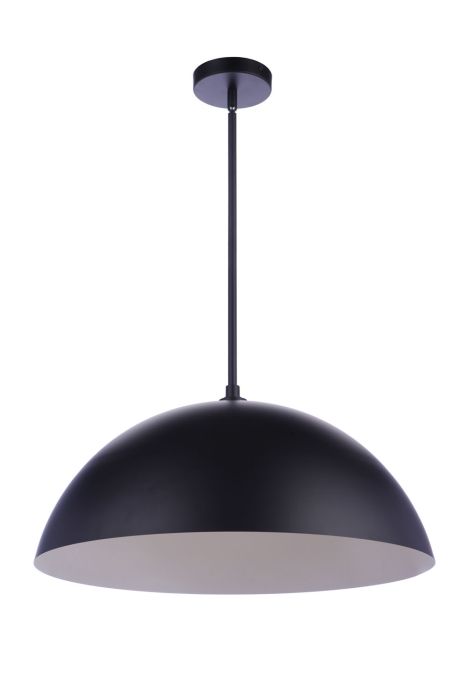 Antique Hardware 23.25” Diameter Sculptural Statement Dome Pendant in Flat Black Pendant