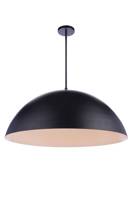 Antique Hardware 34.75” Diameter Sculptural Statement Dome Pendant in Flat Black Pendant