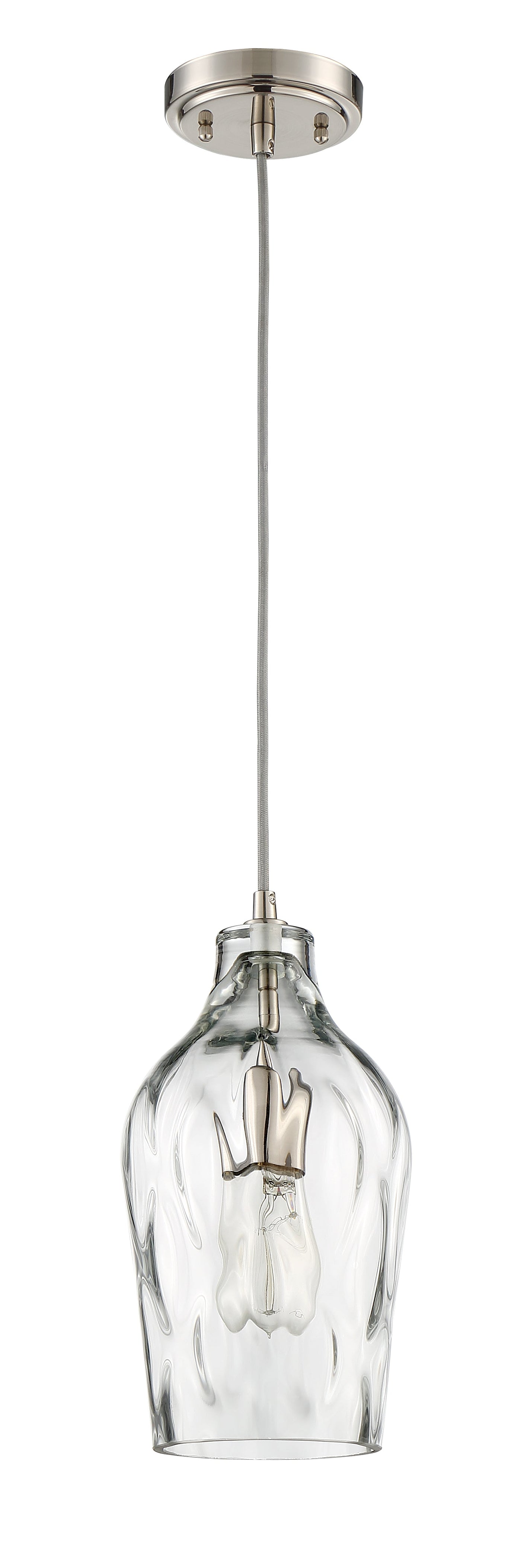 Antique Hardware 6.63" 1 Light Mini Pendant in Brushed Polished Nickel Pendant