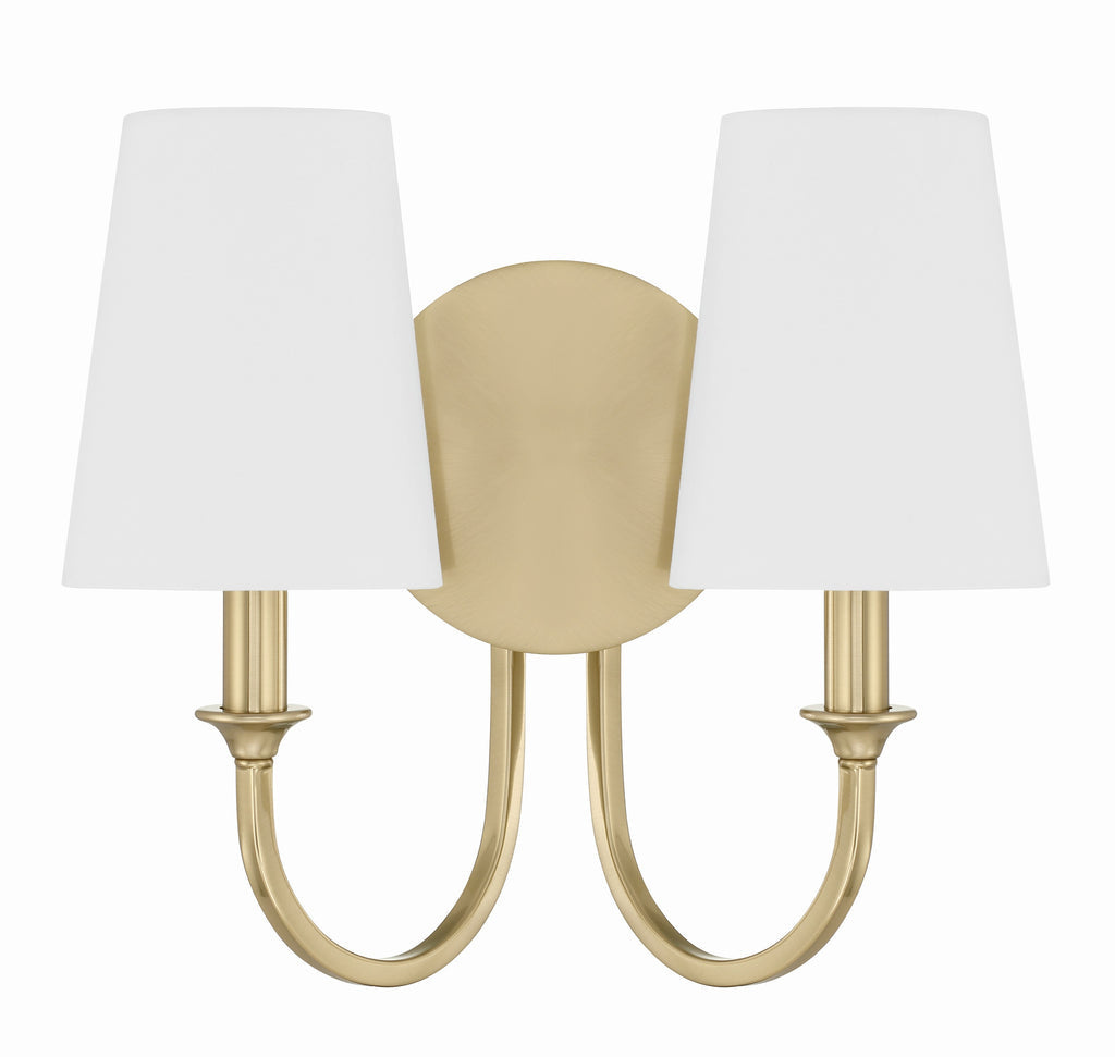 ##Antique Hardware## Payton 2 Light Vibrant Gold Sconce