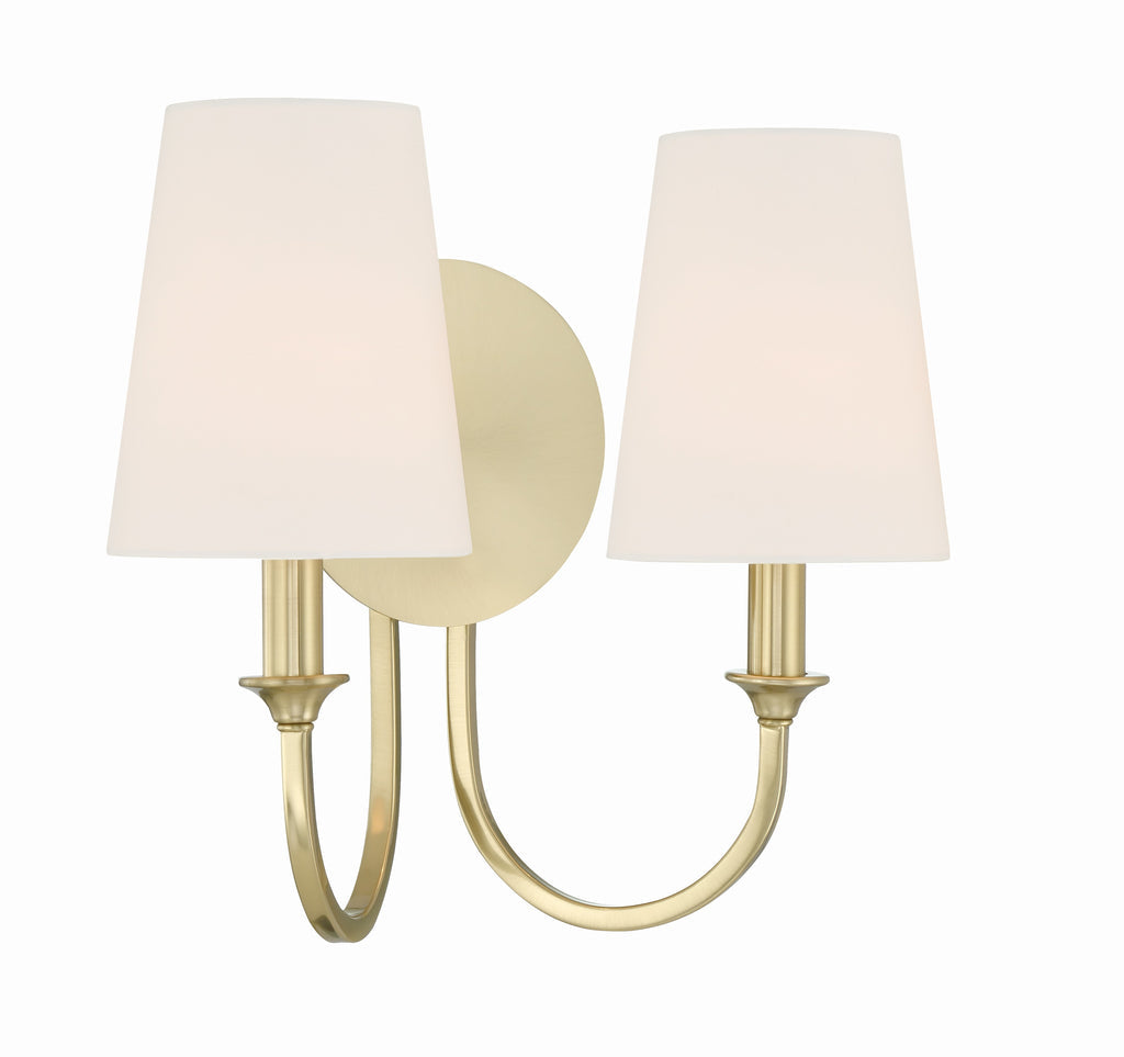 ##Antique Hardware## Payton 2 Light Vibrant Gold Sconce