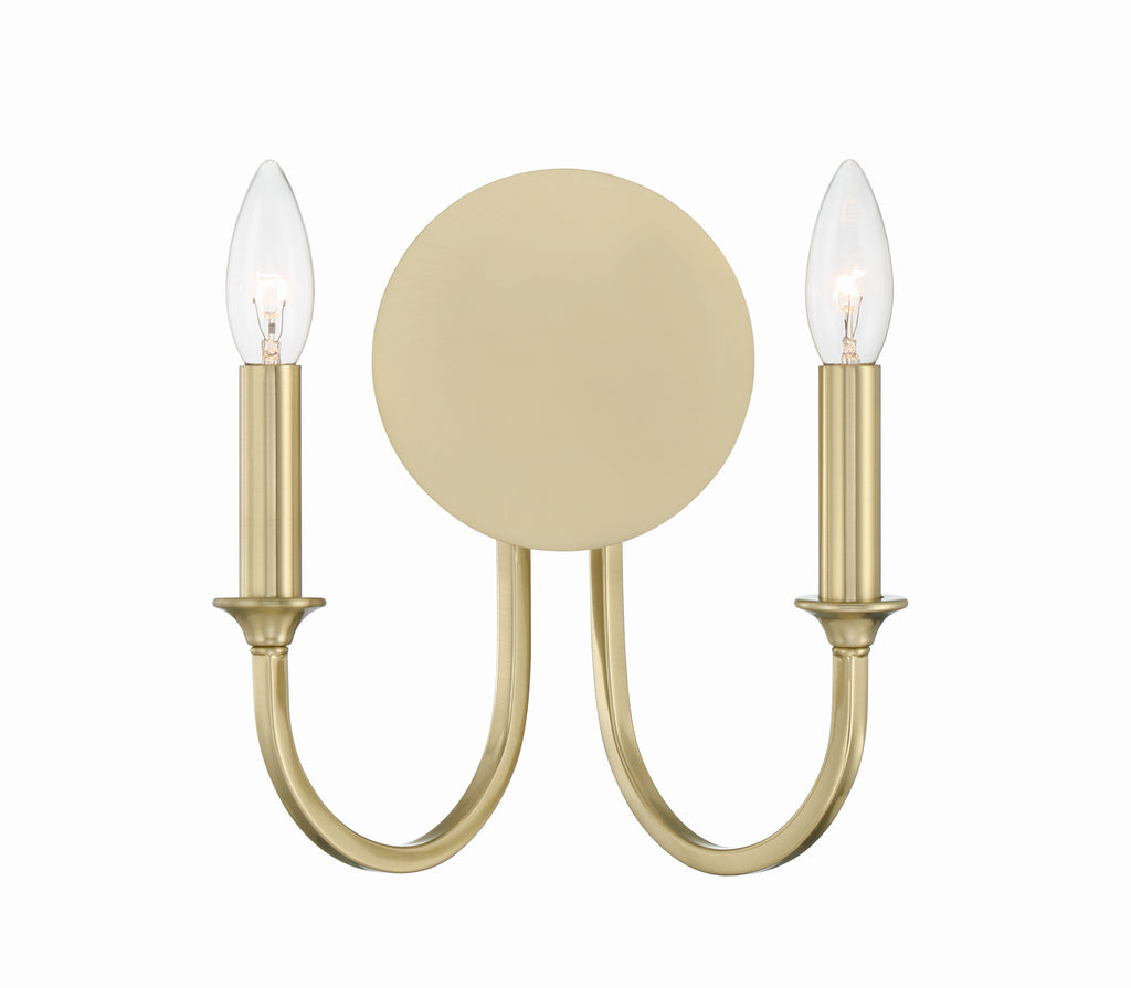 ##Antique Hardware## Payton 2 Light Vibrant Gold Sconce