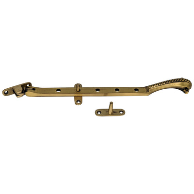 ##Antique Hardware## Open Box Sale Item 10 Inch Georgian Rope Casement Window Stay (Antique Brass Finish)