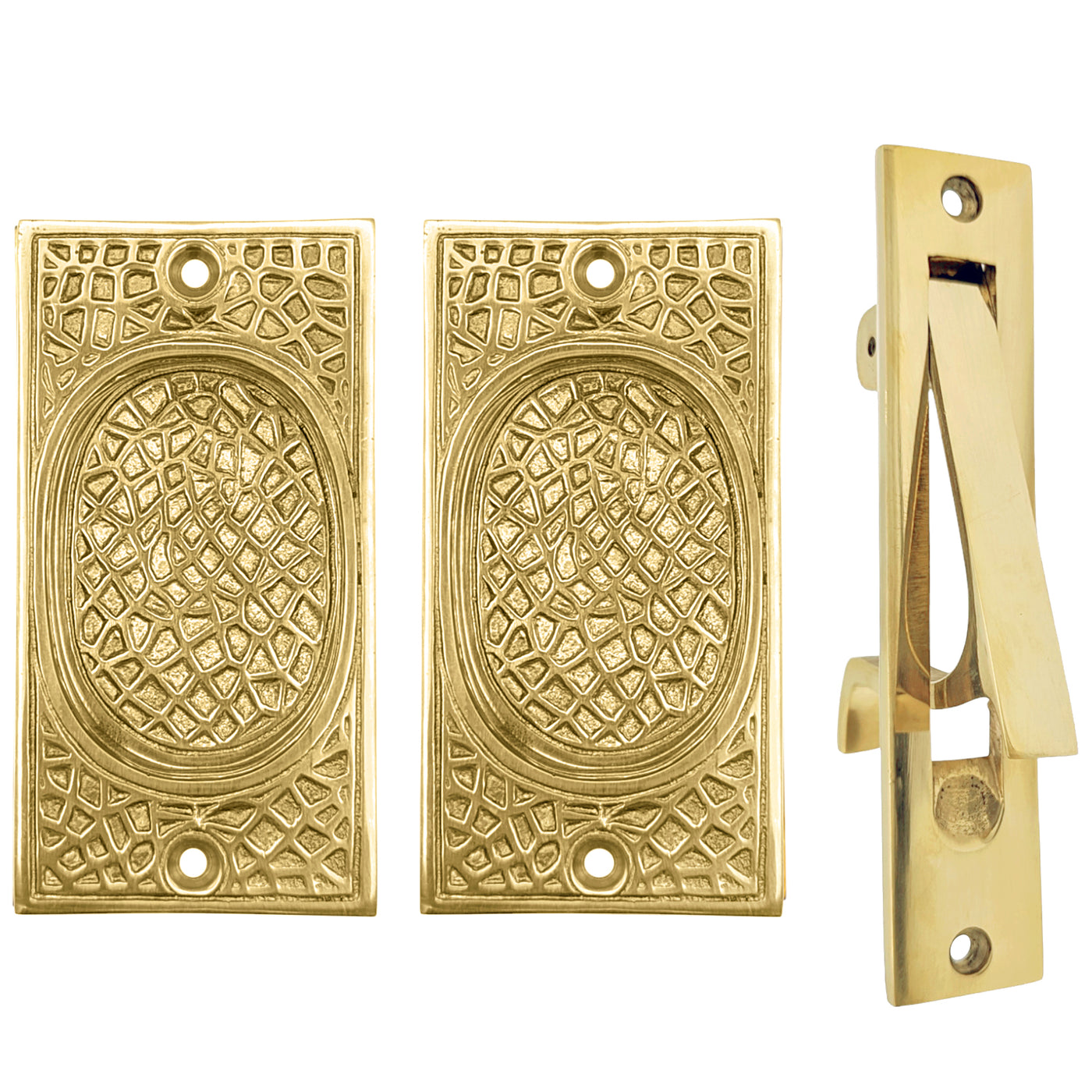 ##Antique Hardware## Craftsman Pattern Pocket Door Set (Several Finishes Available)