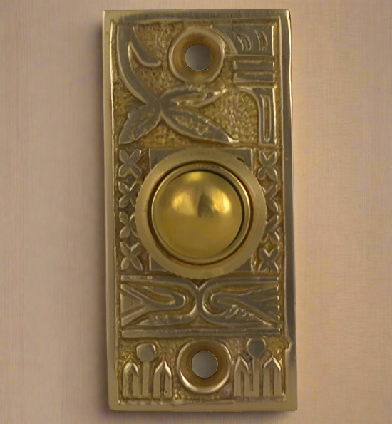 ##Antique Hardware## Solid Brass Broken Leaf Door Bell