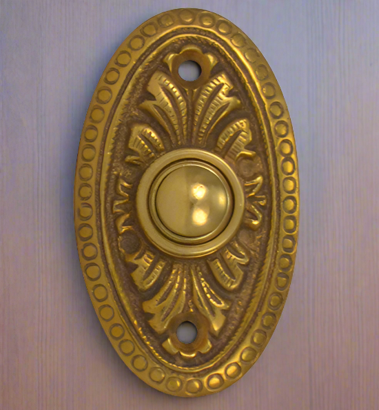 ##Antique Hardware## Brass Doorbell Push Button Avalon Style