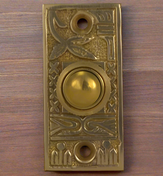 ##Antique Hardware## Solid Brass Broken Leaf Door Bell