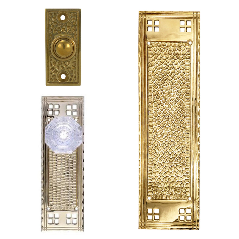 Antique Hardware Craftsman Door Set (Several Finishes Available) crystal door knobs with backplate