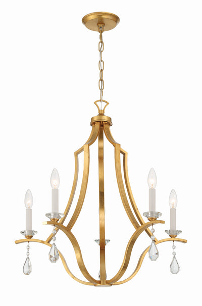 ##Antique Hardware## Perry 5 Light Antique Gold Chandelier