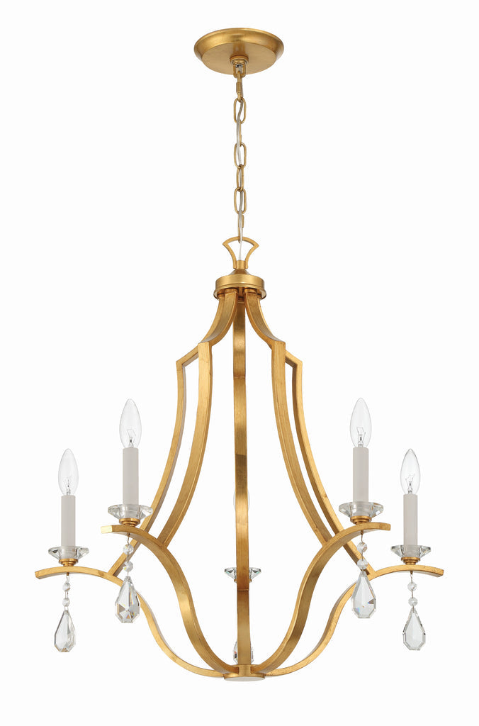 ##Antique Hardware## Perry 5 Light Antique Gold Chandelier