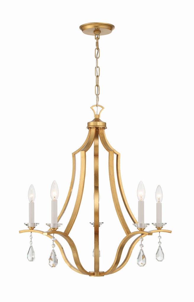 ##Antique Hardware## Perry 5 Light Antique Gold Chandelier