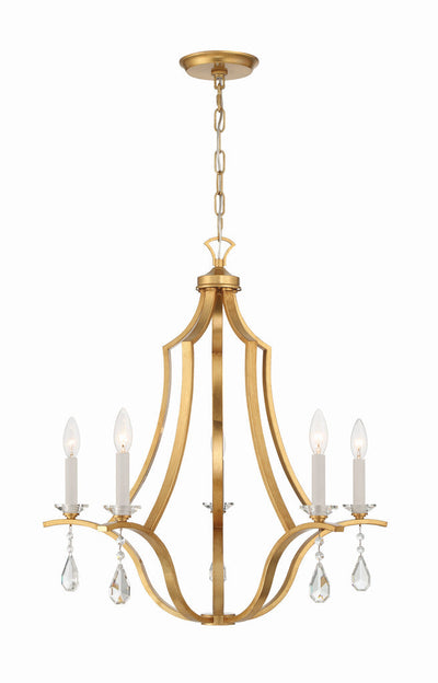 ##Antique Hardware## Perry 5 Light Antique Gold Chandelier