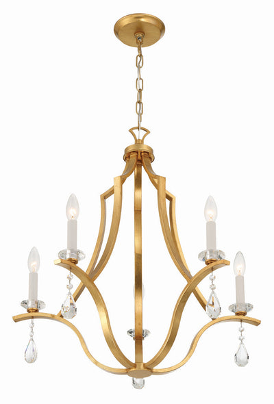 ##Antique Hardware## Perry 5 Light Antique Gold Chandelier