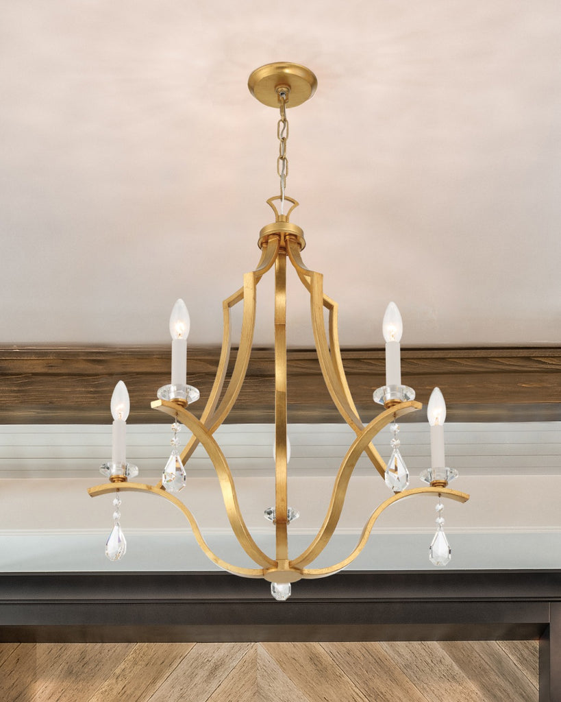 ##Antique Hardware## Perry 5 Light Antique Gold Chandelier