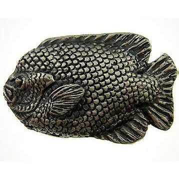 ##Antique Hardware## Solid Pewter Knob - Decorative Large Fish Knob 2 Inch