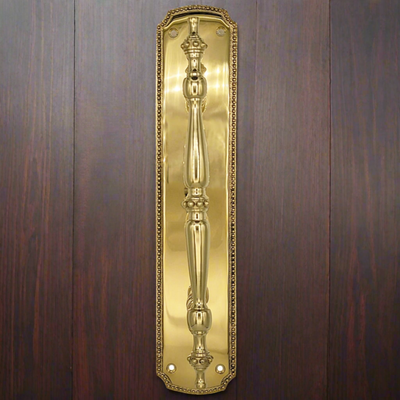 Antique Hardware 11 1/2 Inch Solid Brass Beaded Door Pull (Several Finishes Available) Door Hardware