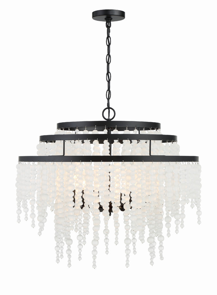 ##Antique Hardware## Poppy 6 Light Matte Black Chandelier