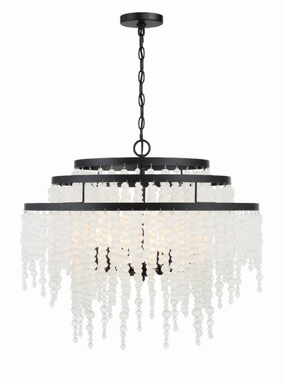 ##Antique Hardware## Poppy 6 Light Matte Black Chandelier