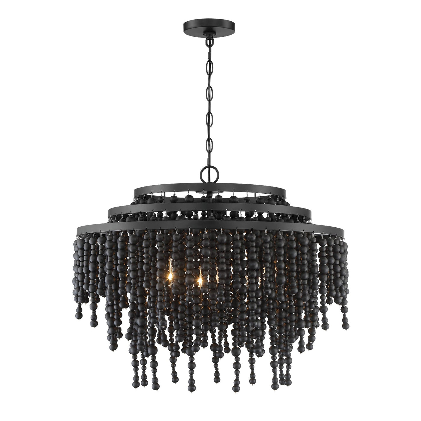 ##Antique Hardware## Poppy 6 Light Matte Black Chandelier