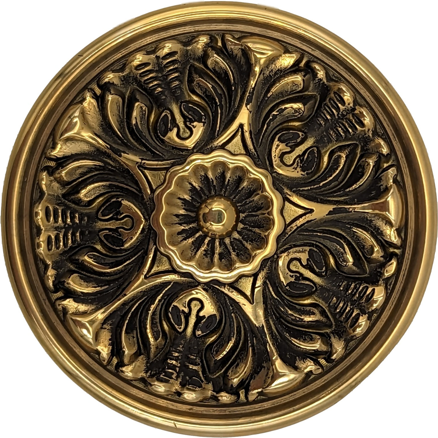 ##Antique Hardware## 2 Inch Solid Brass Victorian Floral Cabinet & Furniture Knob (Several Finishes Available)