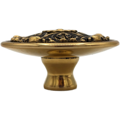 ##Antique Hardware## 2 Inch Solid Brass Victorian Floral Cabinet & Furniture Knob (Several Finishes Available)