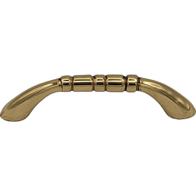 Antique Hardware 3 1/2 Inch Overall (3 Inch c-c) Solid Brass Traditional Pull CABINET PULL