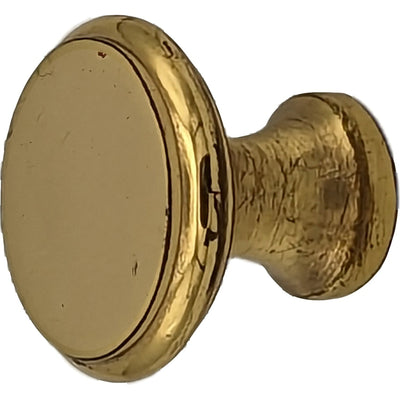 Antique Hardware 1 Inch Brass Flat Top Round Cabinet & Furniture Knob CABINET KNOB