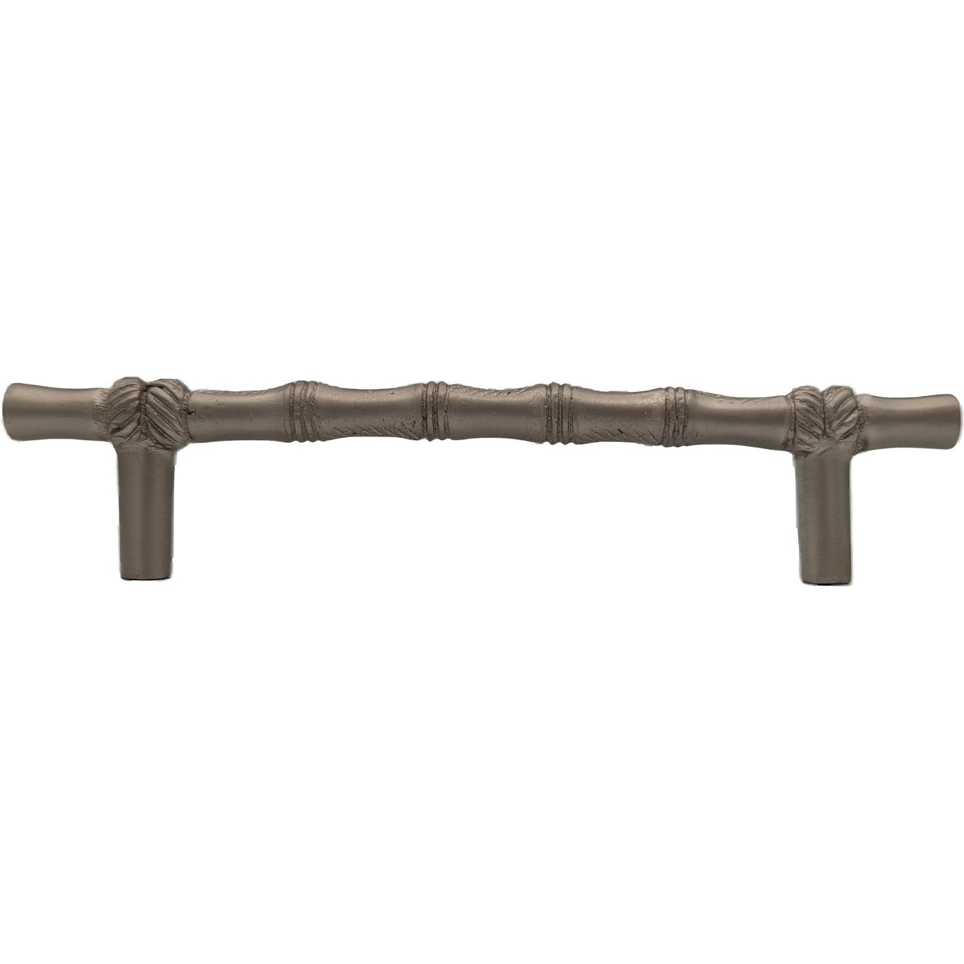 ##Antique Hardware## 6 Inch Overall (4 1/2 Inch c-c) Japanese Bamboo Pull (Brushed Nickel Finish)